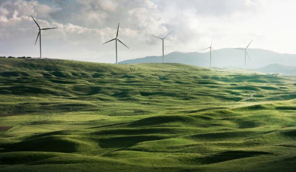 Wind Turbines in a field
